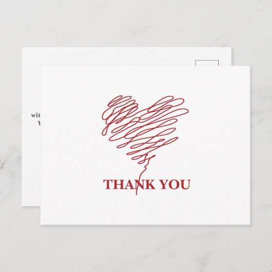 Verpleegster Hart Symbool Dank u Briefkaart (Voorkant / Achterkant)