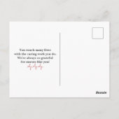 Verpleegster Hart Symbool Dank u Briefkaart (Achterkant)