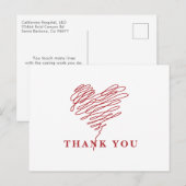 Verpleegster Hart Symbool Dank U Briefkaart (Voorkant / Achterkant)