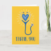 Verpleegster Hartelijk dank Stethoscoop Blauwe Gel Kaart (Voorkant)