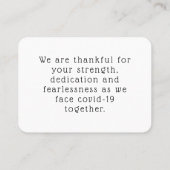 Verpleegster Hartelijk dank voor de onwillekeurige Visitekaartje (Achterkant)