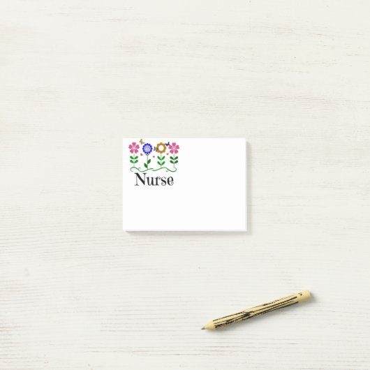 Verpleegster--Harten, Bloemen en Vlinders Post-it® Notes (Op bureau)