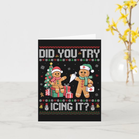 Verpleegster, heb je geprobeerd het kerst retro gi kaart (Gele Bloem)