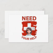 Verpleegster heeft je hulp nodig bedankkaart (Voorkant / Achterkant)