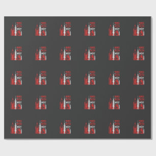Verpleegster Heks Halloween Skyline Ontwerp_1 Cadeaupapier