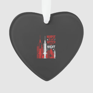 Verpleegster Heks Halloween Skyline Ontwerp_1 Ornament