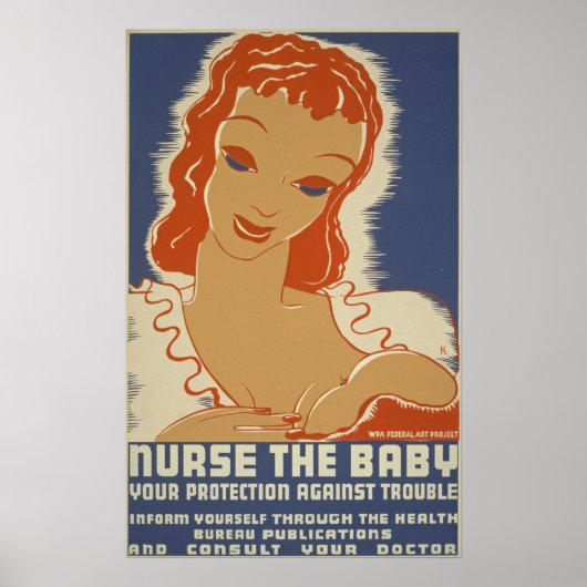 Verpleegster het Poster van WPA van de Baby (Voorkant)