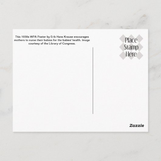 Verpleegster het Poster van WPA van de Baby Briefkaart (Achterkant)