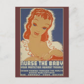 Verpleegster het Poster van WPA van de Baby Briefkaart (Voorkant)