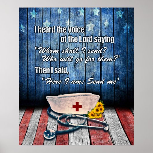 Verpleegster hier ben ik; stuur me motivatie poster (Voorkant)