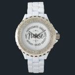 Verpleegster. Horloge<br><div class="desc">Perfect cadeau voor een speciale verpleegster. Vol met hartverwarmende adjectieven, geassocieerd met het beroep van verpleegkundige. Show hoe gewaardeerd ze echt is.</div>