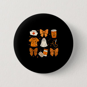 Verpleegster ICU Scrub Verpleegkundige Boo Coquett Ronde Button 5,7 Cm