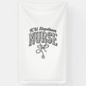 Verpleegster ICU Stepdown Vintage Bloem Stethoscoo Spandoek (Verticaal)