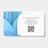 Verpleegster ID Badge Foto QR Code Modern Blauw (Achterkant)