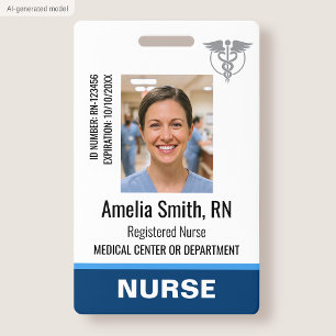 Verpleegster ID-badge fotologo RN personeel modern Badge
