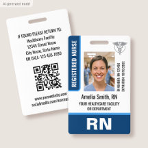 Verpleegster ID-badge fotologo RN werknemer modern