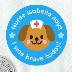 Verpleegster Ik Was Dapper Vandaag Schattige Hond Ronde Sticker