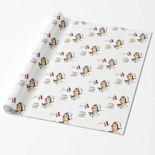 Verpleegster in cadeaupapier (Uitgerold)