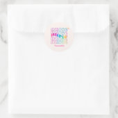 Verpleegster in elegante regenboogkleuren ronde sticker (Tas)