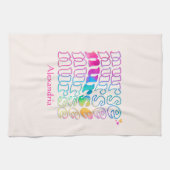 Verpleegster in elegante regenboogkleuren theedoek (Horizontaal)