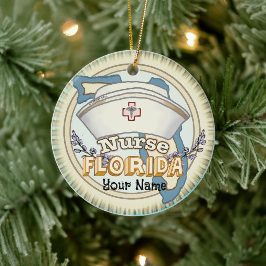 verpleegster in Florida Keramisch Ornament (Boom)