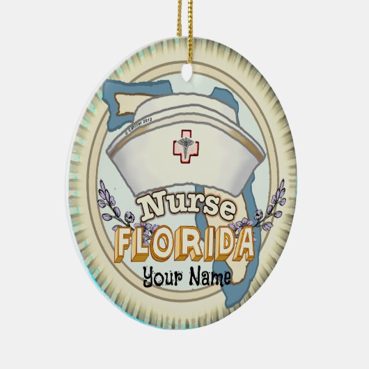 verpleegster in Florida Keramisch Ornament (Rechts)