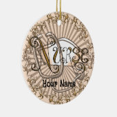 Verpleegster in gouden letters keramisch ornament (Rechts)