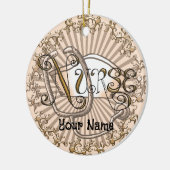 Verpleegster in gouden letters keramisch ornament (Links)