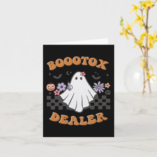 Verpleegster Injector Halloween Retro Botox Dealer Kaart (Gele Bloem)