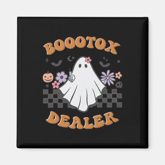 Verpleegster Injector Halloween Retro Botox Dealer Magneet (Voorkant)