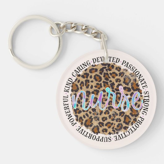 "Verpleegster" & inspirerende eigenschappen - Leop Sleutelhanger (Voorkant)