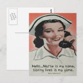 Verpleegster is mijn naam briefkaart (Voorkant / Achterkant)