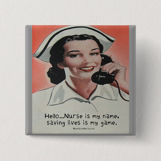 Verpleegster is mijn naam vierkante button 5,1 cm (Voorkant)