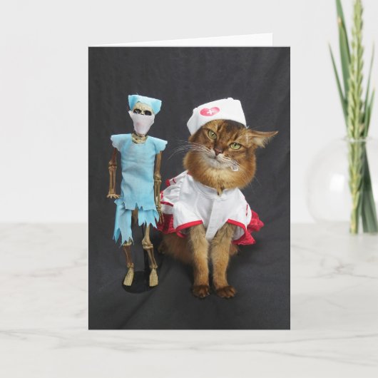 Verpleegster Kat en Dr. Bones Kaart (Voorkant)