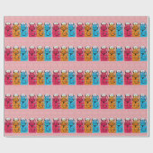 Verpleegster Katten Gift Wrap Roze Cadeaupapier (Vlak)