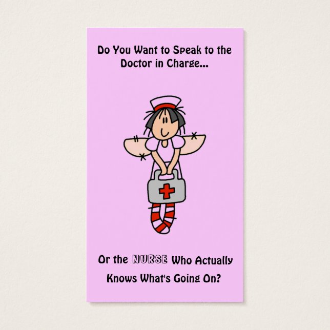 Verpleegster kent zakelijke Kaarten Visitekaartjes (Achterkant)