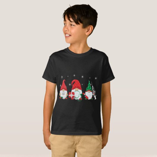 Verpleegster Kerst Gnomen Schattige Verpleegkunde  T-shirt (Voorkant volledig)