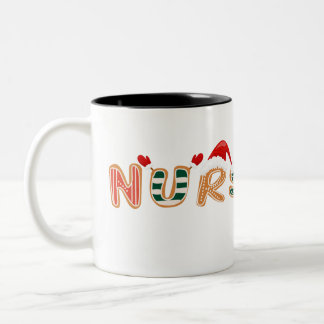 Verpleegster kerst kerst Verplegen met peperkoek Tweekleurige Koffiemok