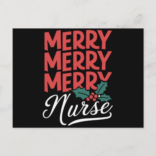 Verpleegster Kerst Merry Verpleegster Verpleegster Feestdagenkaart (Voorkant)