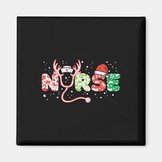Verpleegster kerst stethoscoop verpleegkundigen Ke Magneet (Voorkant)
