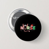 Verpleegster kerst stethoscoop verpleegkundigen Ke Ronde Button 5,7 Cm (Voorkant /achterkant)