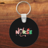 Verpleegster kerst stethoscoop verpleegkundigen Ke Sleutelhanger (Voorkant)