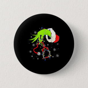 Verpleegster Kerst Stethoscoop Verpleegsters Kerst Ronde Button 5,7 Cm