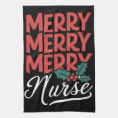 Verpleegster Kerst Vrolijk Verpleegster Verpleegku Theedoek (Verticaal)