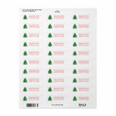 Verpleegster Kerstboom Retouradres Etiket (Full Sheet)