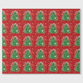 Verpleegster Kerstboom Rood Achtergrond Cadeaupapier (Vlak)