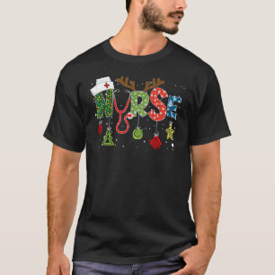 Verpleegster Kerstboom Stethoscoop RN LPN OK Verpl T-shirt
