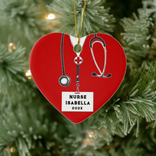Verpleegster Kerstcadeau Keramisch Ornament (Boom)