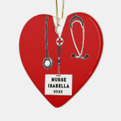Verpleegster Kerstcadeau Keramisch Ornament (Links)