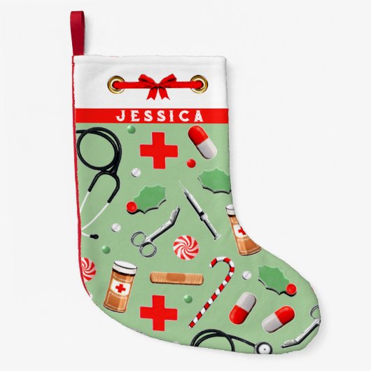 Verpleegster Kerstcadeau Kleine Kerstsok (Voorkant)